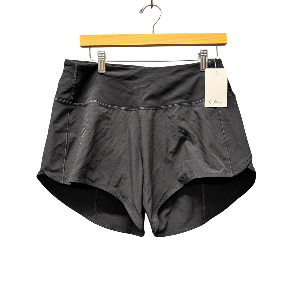 Quince Running Short Womens M Weightless High-Rise Black Workout Lined NEW